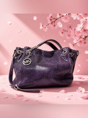 Michael Kors Deep Purple Patent Leather Shoulder Bag
